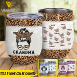 Personalized Grandma Leopard Wine Tumbler Printed 22FEB-LN28