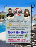 PERSONALIZED POOL NAME FLAG GARDEN MTVQ0203