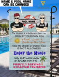 PERSONALIZED POOL NAME FLAG GARDEN MTVQ0203