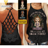 PERSONALIZED I'M MOSTLY PEACE LOVE AND LIGHT AND A LITTLE GO FUCK YOURSELF TSHIRT / CRISS CROSS TANK QTTQ0303