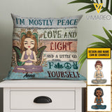 PERSONALIZED I AM NOT SUGAR SPICE AND EVERYTHING NICE I'M SAGE HOOD YOGA GIRL PILLOW QTTN0303