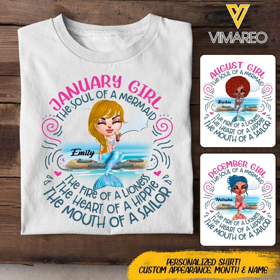 Personalized Mermaid Forever Tshirt Printed 22MAR-DT03