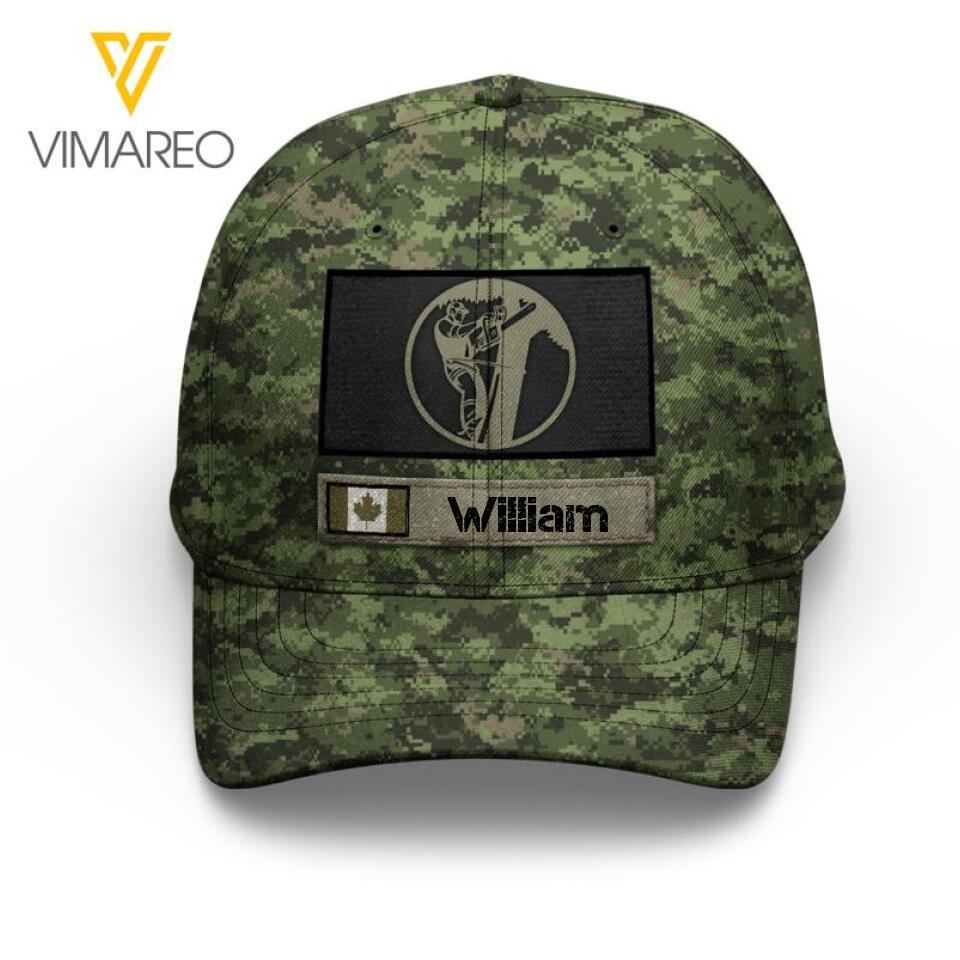 Personalized Canadian Arborist Camo Peaked Cap Printed 22MAR-QH04