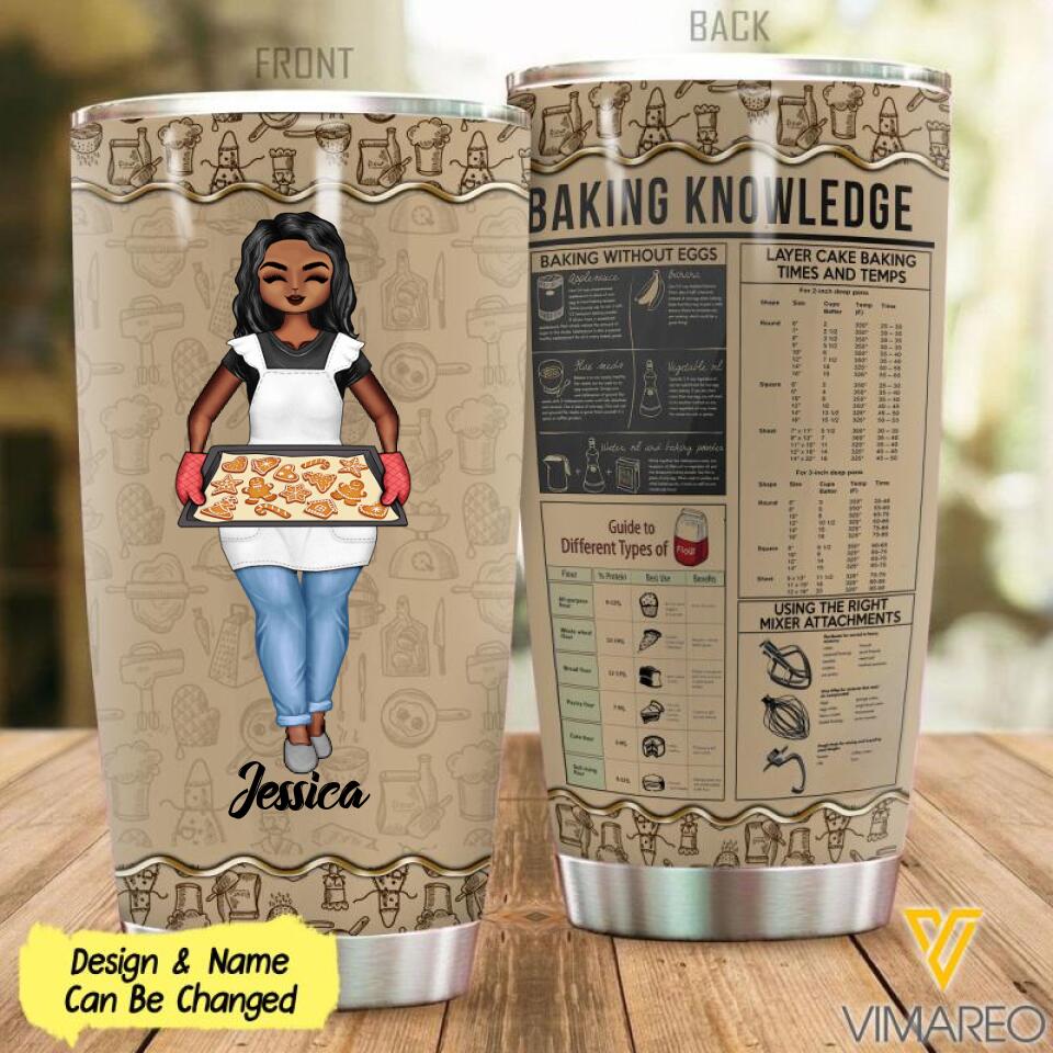 Personalized Girl Loves Baking Cookies Tumbler Printed 22JAN-MQ27