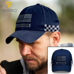 PERSONALIZED US POLICE PEAKED CAP QTTN0703