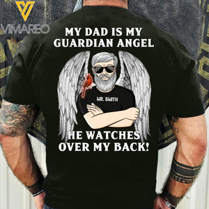 PERSONALIZED MY DAD IS MY GUARDIAN ANGEL BLACK TSHIRT 22MAR-HC07