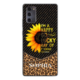 PERSONALIZED I'M A HAPPY GO LUCKY RAY OF FUCKING SUNSHINE SUNFLOWER LEOPARD PHONECASE VHDT0803