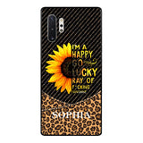 PERSONALIZED I'M A HAPPY GO LUCKY RAY OF FUCKING SUNSHINE SUNFLOWER LEOPARD PHONECASE VHDT0803