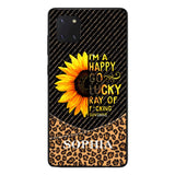 PERSONALIZED I'M A HAPPY GO LUCKY RAY OF FUCKING SUNSHINE SUNFLOWER LEOPARD PHONECASE VHDT0803