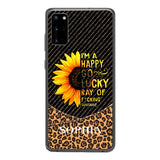 PERSONALIZED I'M A HAPPY GO LUCKY RAY OF FUCKING SUNSHINE SUNFLOWER LEOPARD PHONECASE VHDT0803