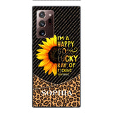 PERSONALIZED I'M A HAPPY GO LUCKY RAY OF FUCKING SUNSHINE SUNFLOWER LEOPARD PHONECASE VHDT0803