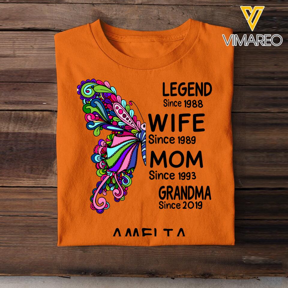 Personalized Grandma Butterfly Tshirt Printed 22MAR-MQ07