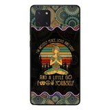 PERSONALIZED I'M MOSTLY PEACE, LOVE AND LIGHT AND A LITTLE GO FUCK YOURSELF YOGA GIRL PHONECASE VHDT0903