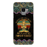 PERSONALIZED I'M MOSTLY PEACE, LOVE AND LIGHT AND A LITTLE GO FUCK YOURSELF YOGA GIRL PHONECASE VHDT0903