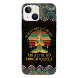 PERSONALIZED I'M MOSTLY PEACE, LOVE AND LIGHT AND A LITTLE GO FUCK YOURSELF YOGA GIRL PHONECASE VHDT0903