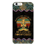 PERSONALIZED I'M MOSTLY PEACE, LOVE AND LIGHT AND A LITTLE GO FUCK YOURSELF YOGA GIRL PHONECASE VHDT0903