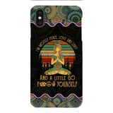 PERSONALIZED I'M MOSTLY PEACE, LOVE AND LIGHT AND A LITTLE GO FUCK YOURSELF YOGA GIRL PHONECASE VHDT0903