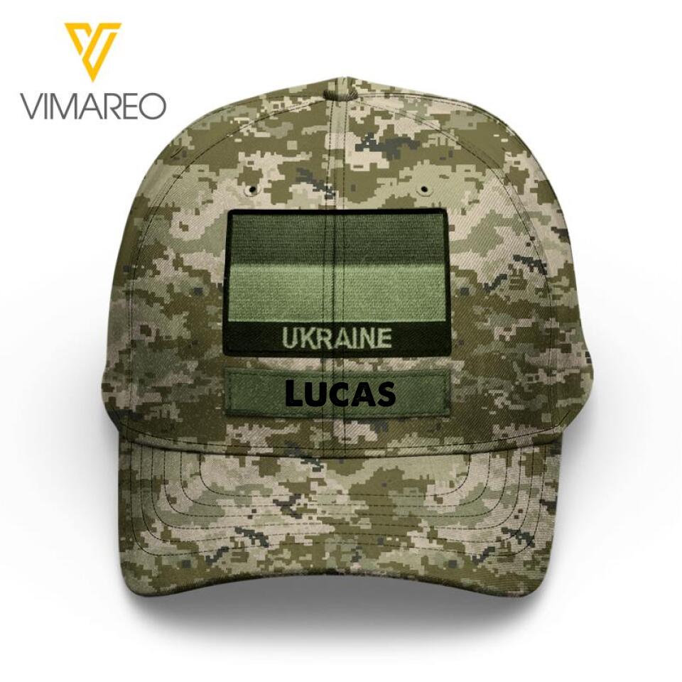 Personalized Ukraine Soldier Camo Peaked Cap Printed 22MAR-LN09