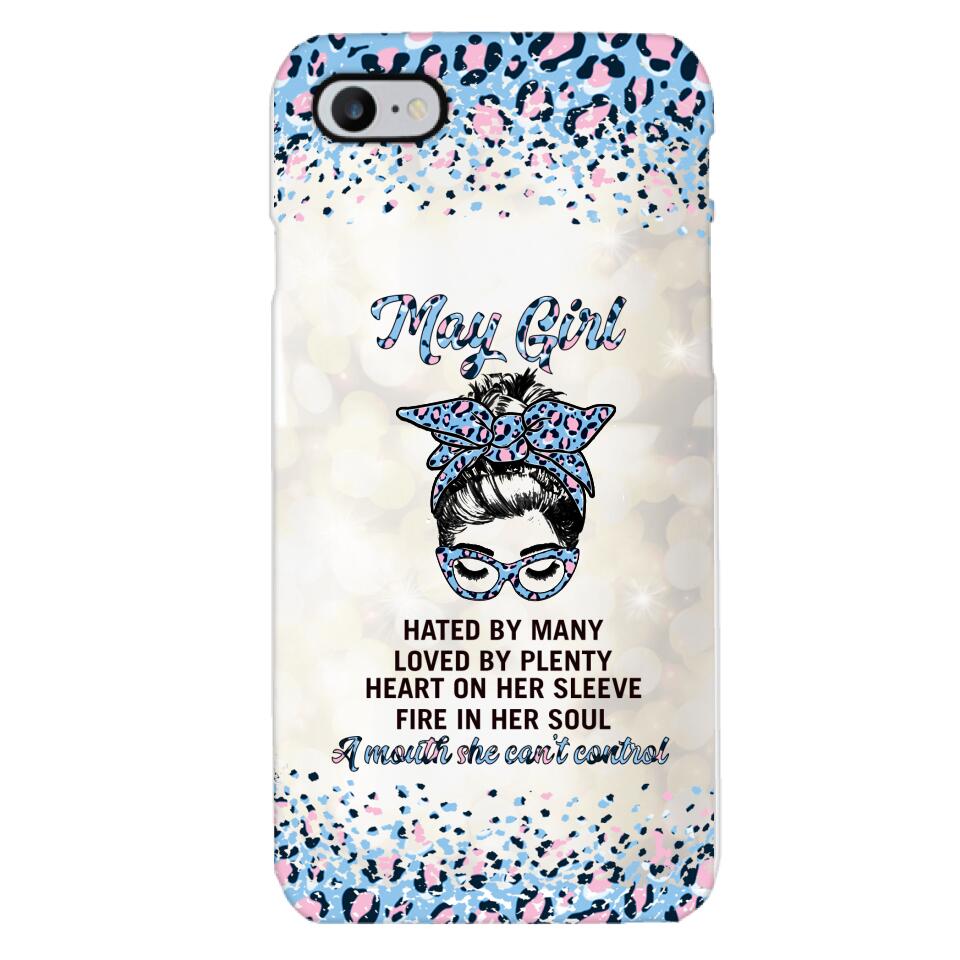 PERSONALIZED MAY GIRL A MOUTH SHE CAN'T CONTROL PHONECASE QTHC1003