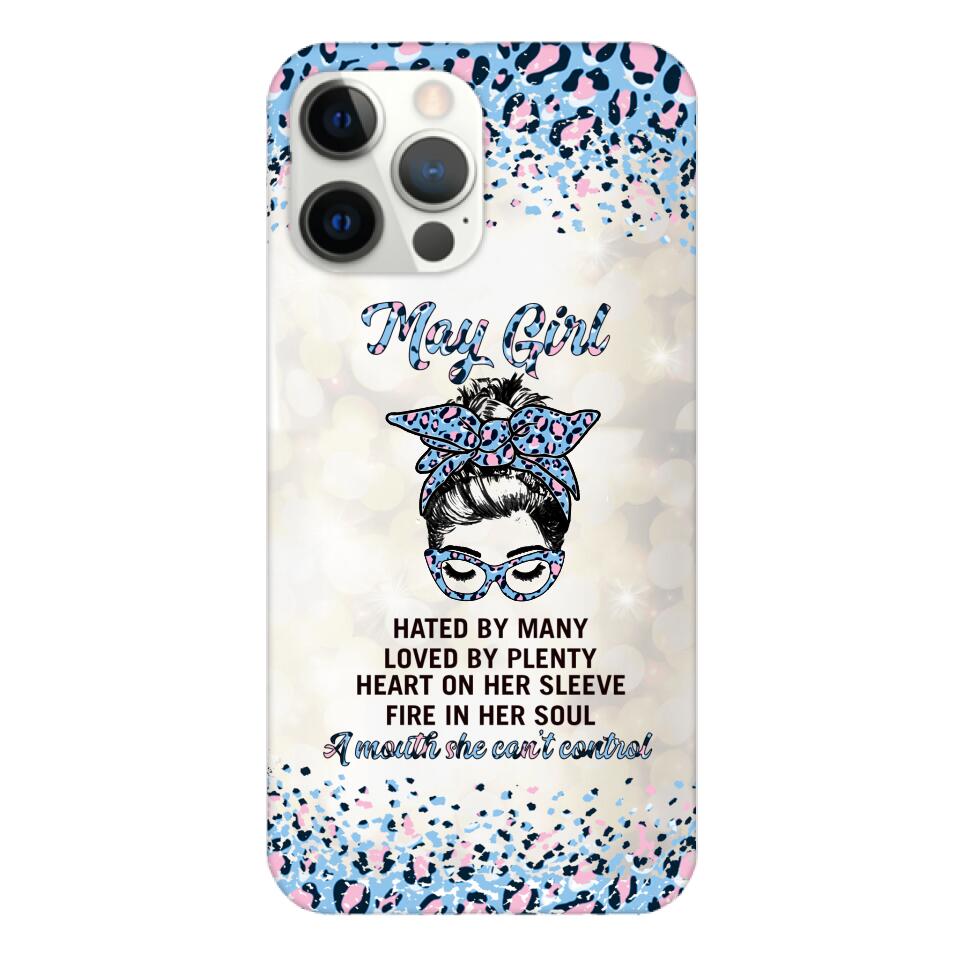 PERSONALIZED MAY GIRL A MOUTH SHE CAN'T CONTROL PHONECASE QTHC1003