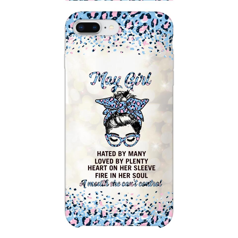 PERSONALIZED MAY GIRL A MOUTH SHE CAN'T CONTROL PHONECASE QTHC1003