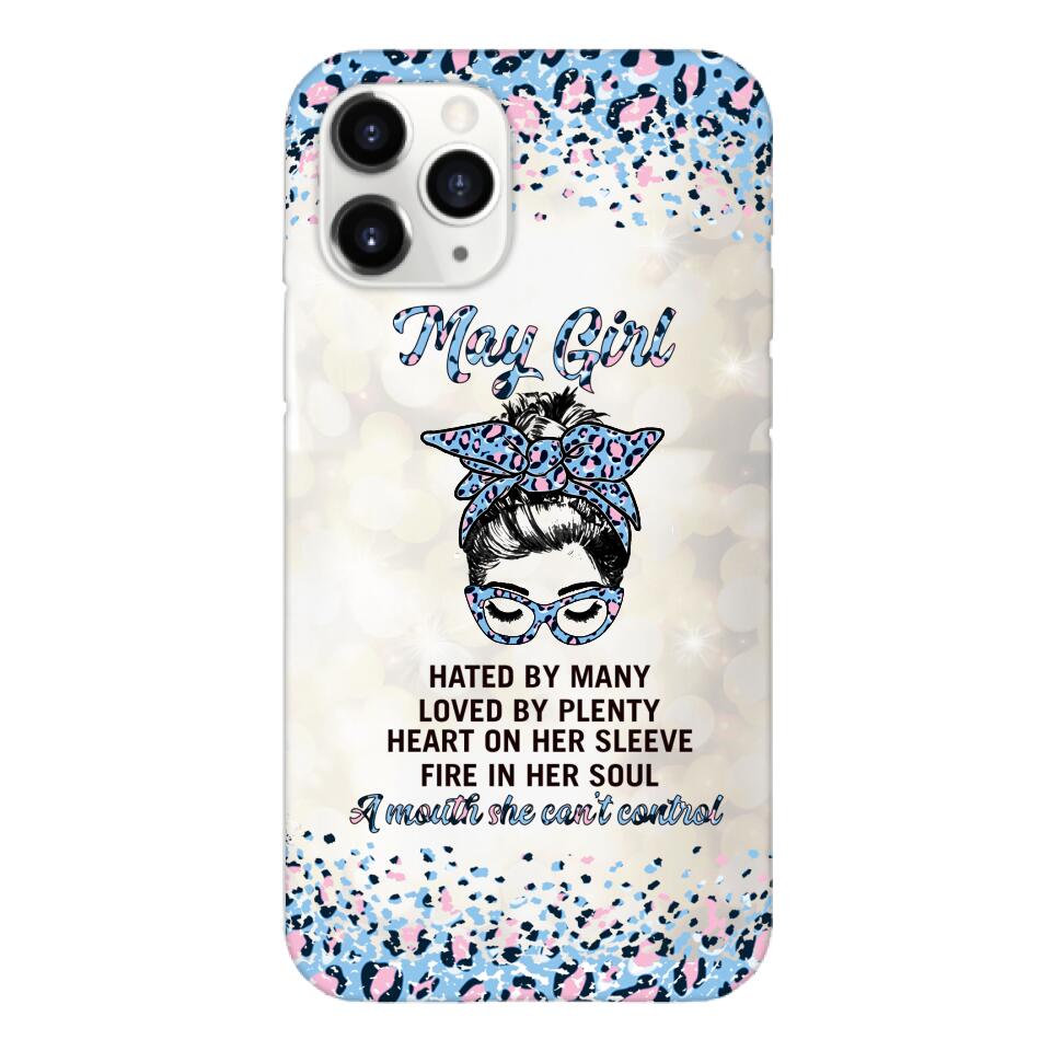 PERSONALIZED MAY GIRL A MOUTH SHE CAN'T CONTROL PHONECASE QTHC1003
