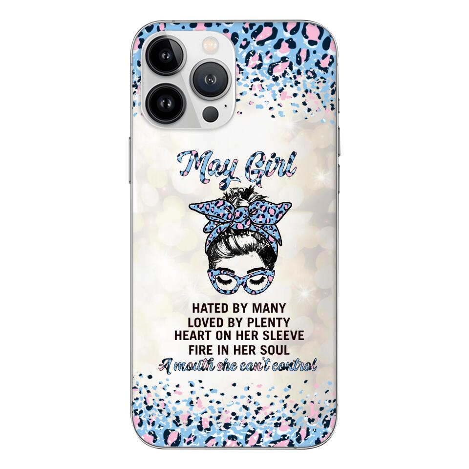 PERSONALIZED MAY GIRL A MOUTH SHE CAN'T CONTROL PHONECASE QTHC1003