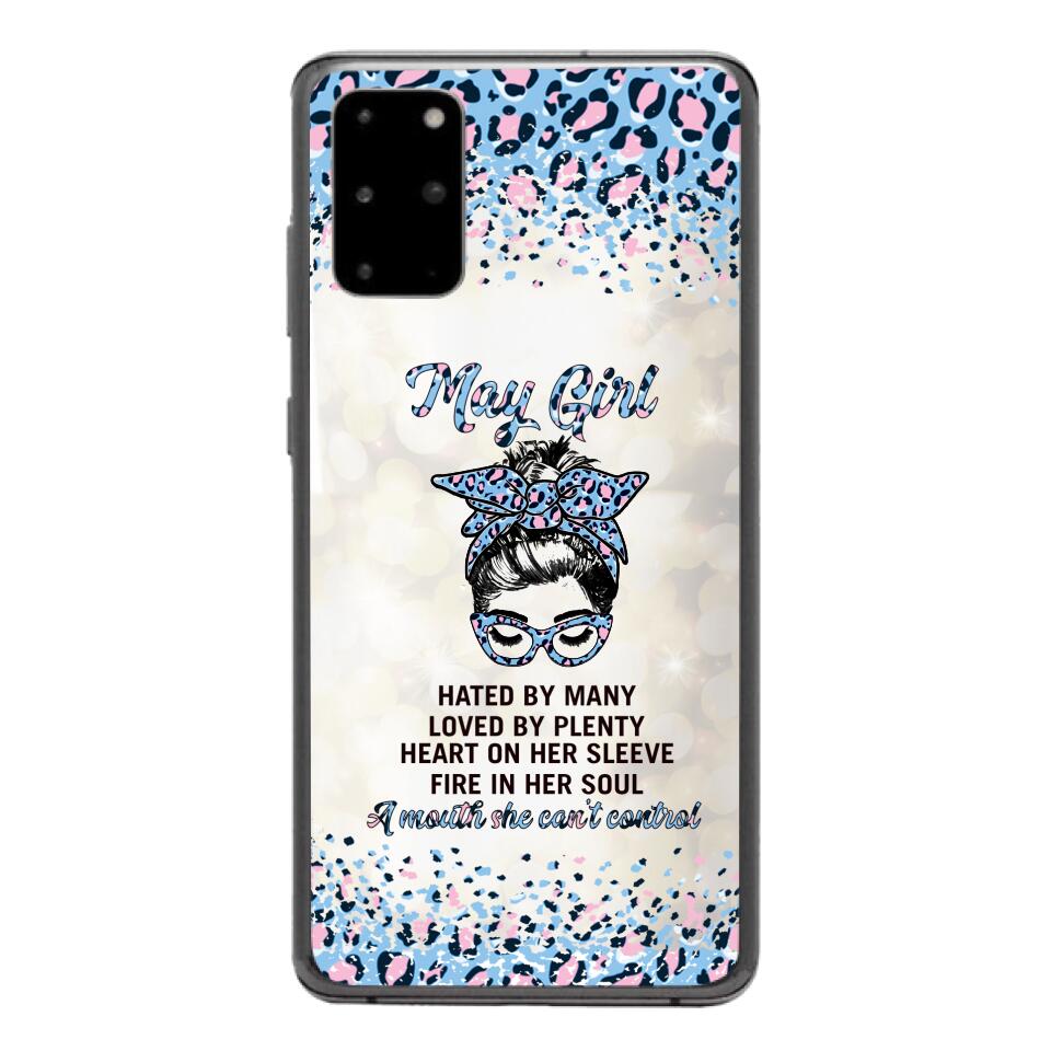 PERSONALIZED MAY GIRL A MOUTH SHE CAN'T CONTROL PHONECASE QTHC1003