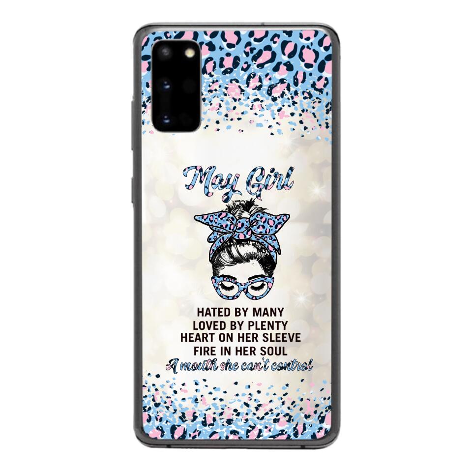 PERSONALIZED MAY GIRL A MOUTH SHE CAN'T CONTROL PHONECASE QTHC1003