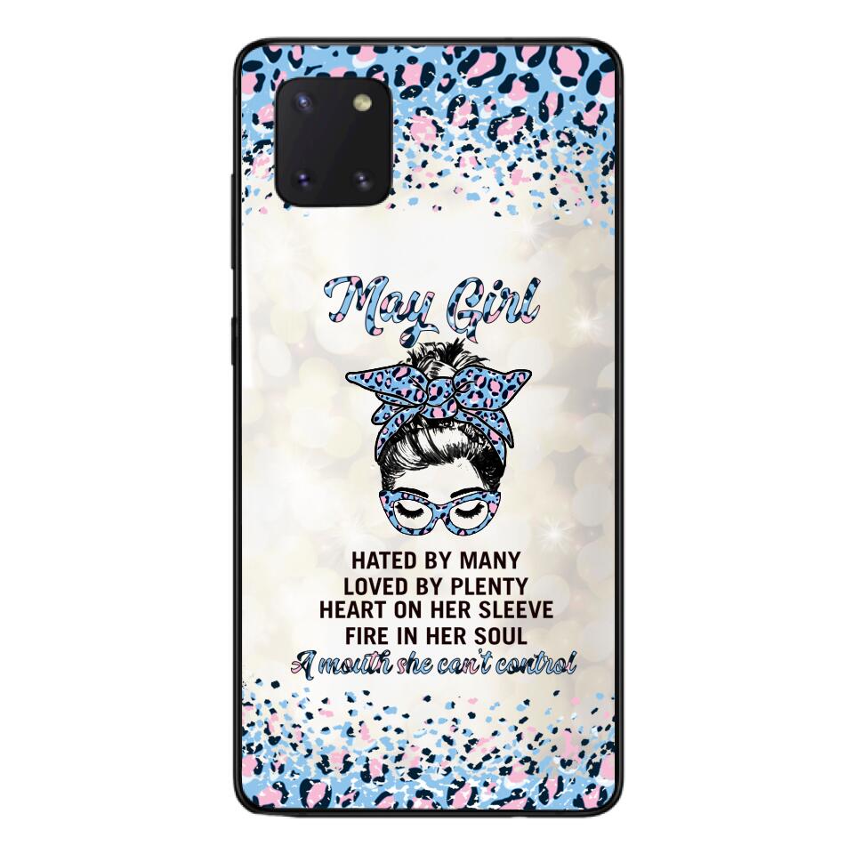 PERSONALIZED MAY GIRL A MOUTH SHE CAN'T CONTROL PHONECASE QTHC1003