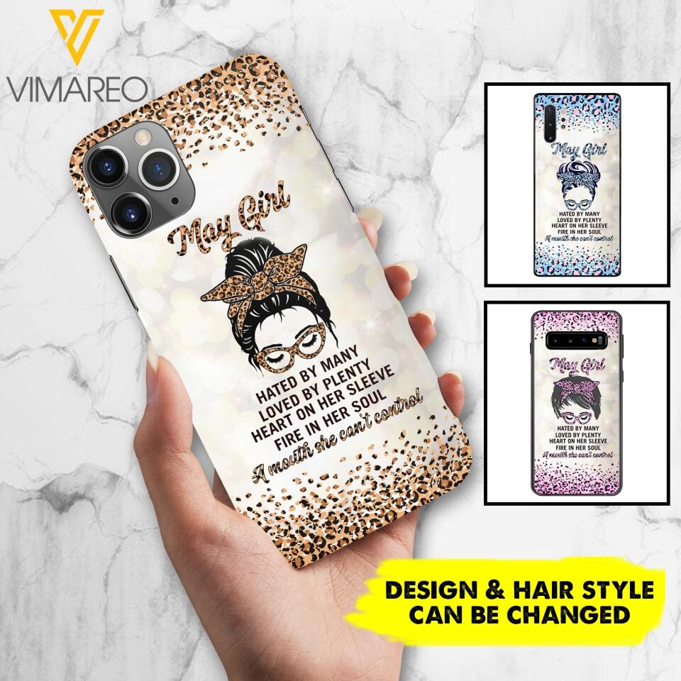 PERSONALIZED MAY GIRL A MOUTH SHE CAN'T CONTROL PHONECASE QTHC1003