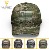Personalized Slovenian Soldier Camo Peaked Cap Printed 22MAR-LN09