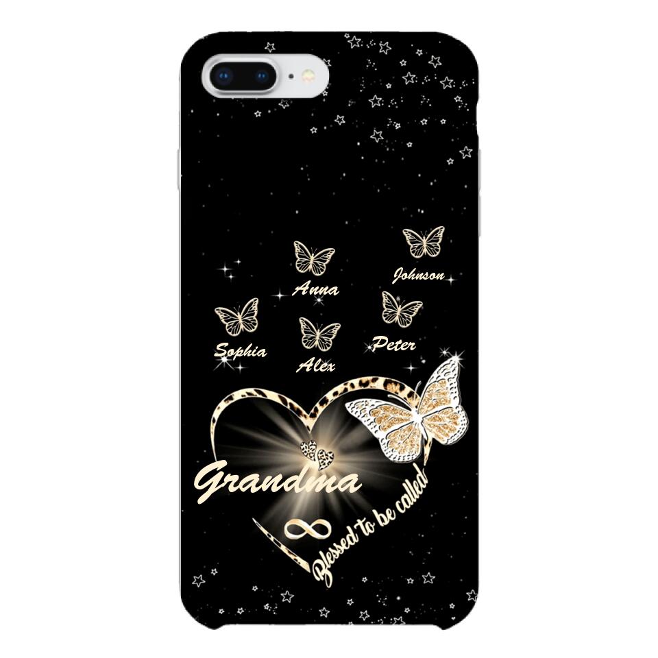 PERSONALIZED BLESSED TO BE CALLED GRANDMA KID NAME PHONECASE VHHC1403
