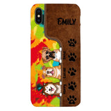 Personalized Dog Lovers Leather Tie Dye Phonecase DMTN1603