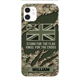 PERSONALIZED U.K VETERAN CAMO PHONECASE QTTN1803