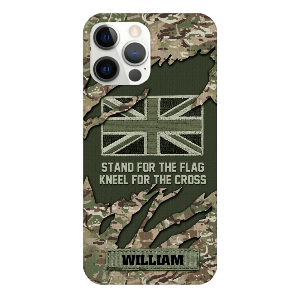 PERSONALIZED U.K VETERAN CAMO PHONECASE QTTN1803