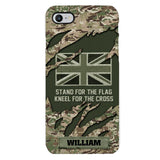 PERSONALIZED U.K VETERAN CAMO PHONECASE QTTN1803