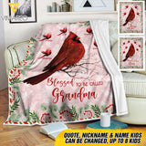 PERSONALIZED BLESSED TO BE CALLED GRANDMA ALWAYS WITH YOU KID NAME BIG BIRD QUILT BLANKET PRINTED QTDT1803