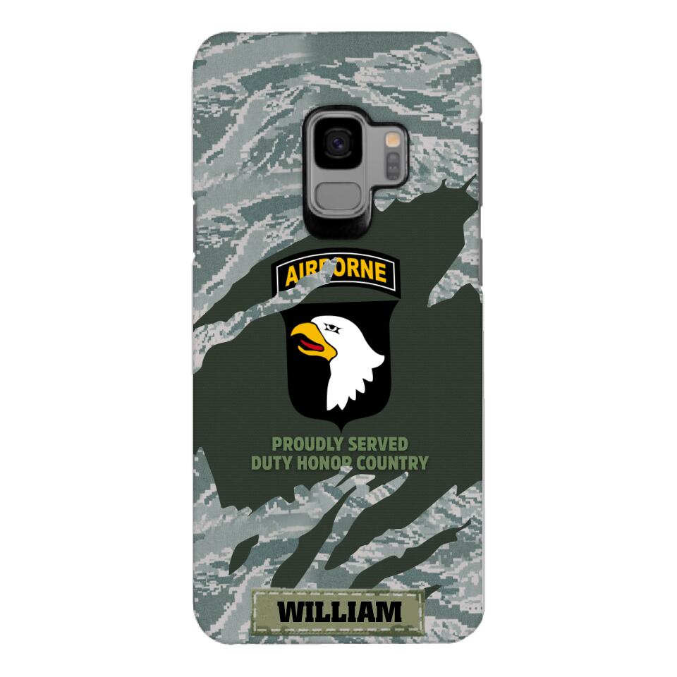 PERSONALIZED U.S VETERAN WITH DIVISION CAMO PHONECASE QTHC1903