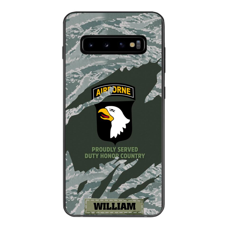 PERSONALIZED U.S VETERAN WITH DIVISION CAMO PHONECASE QTHC1903