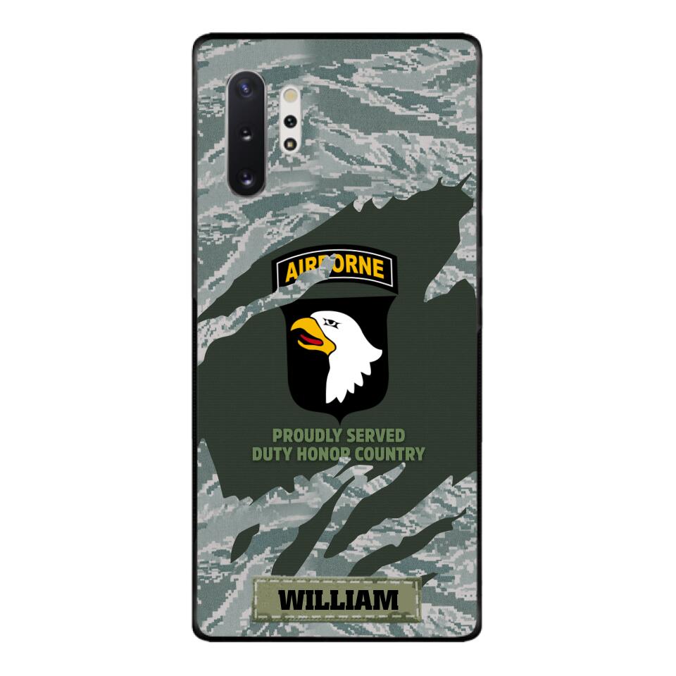 PERSONALIZED U.S VETERAN WITH DIVISION CAMO PHONECASE QTHC1903