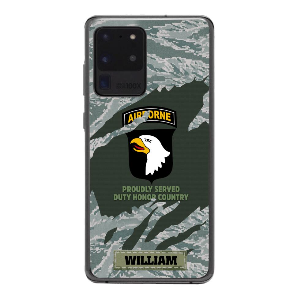 PERSONALIZED U.S VETERAN WITH DIVISION CAMO PHONECASE QTHC1903