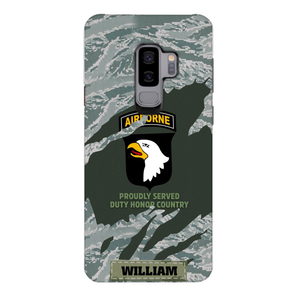 PERSONALIZED U.S VETERAN WITH DIVISION CAMO PHONECASE QTHC1903