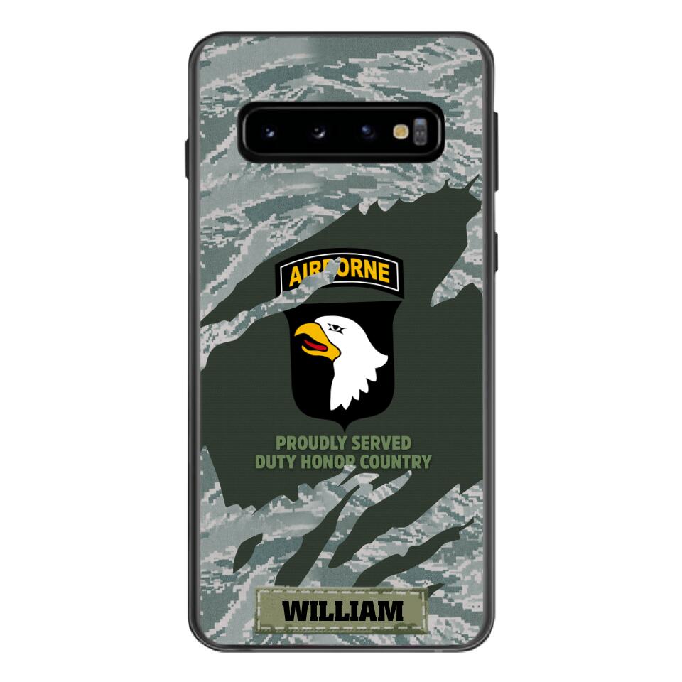 PERSONALIZED U.S VETERAN WITH DIVISION CAMO PHONECASE QTHC1903