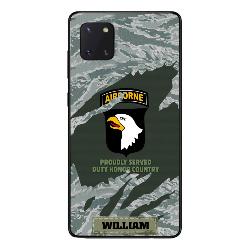 PERSONALIZED U.S VETERAN WITH DIVISION CAMO PHONECASE QTHC1903