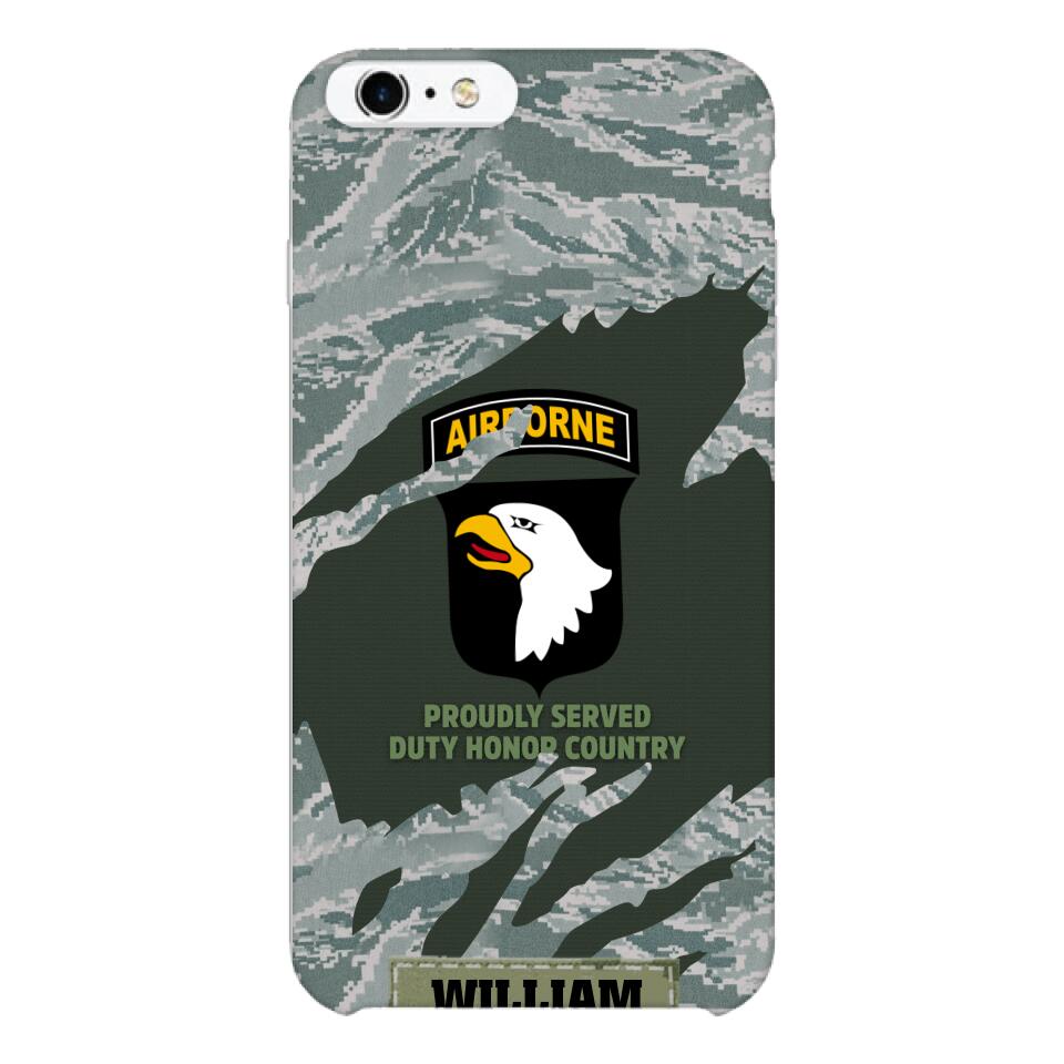 PERSONALIZED U.S VETERAN WITH DIVISION CAMO PHONECASE QTHC1903