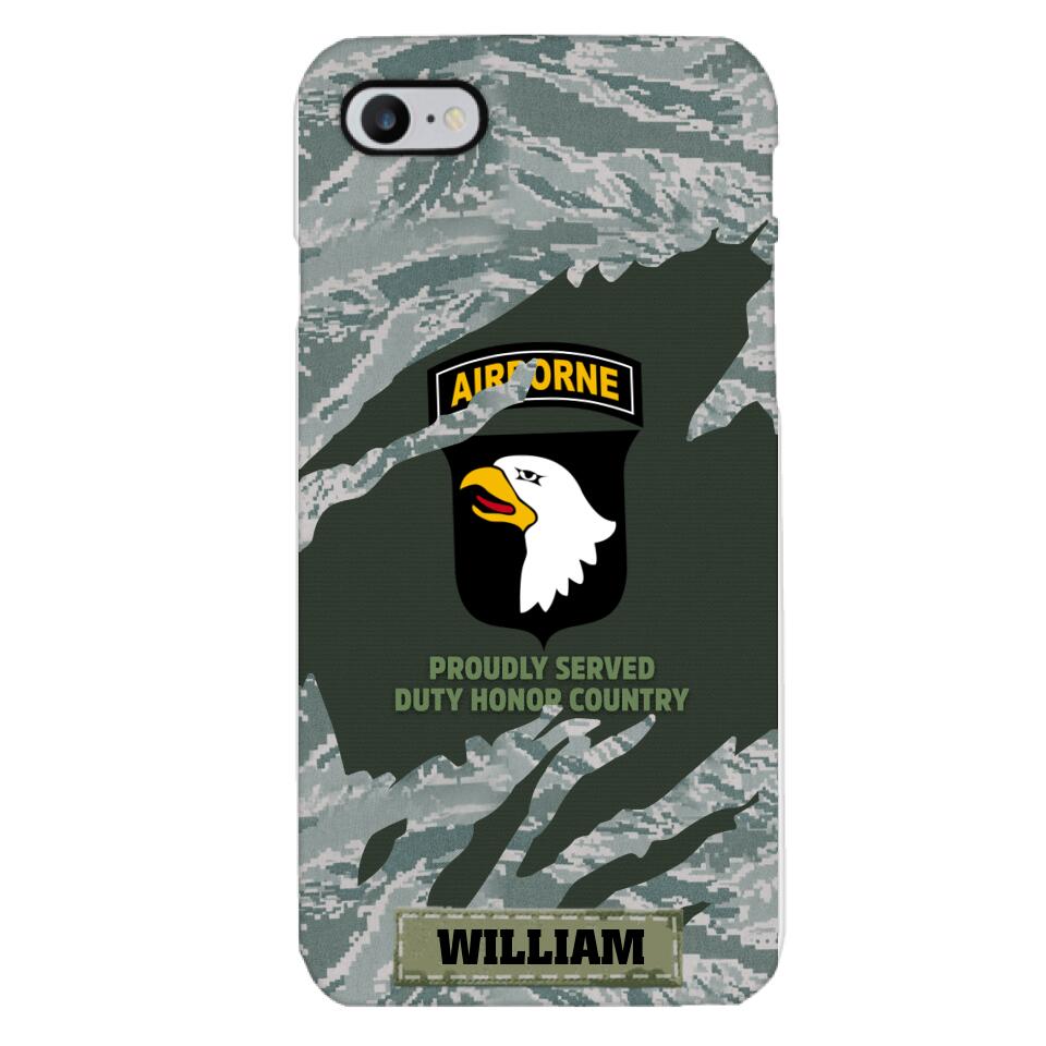 PERSONALIZED U.S VETERAN WITH DIVISION CAMO PHONECASE QTHC1903