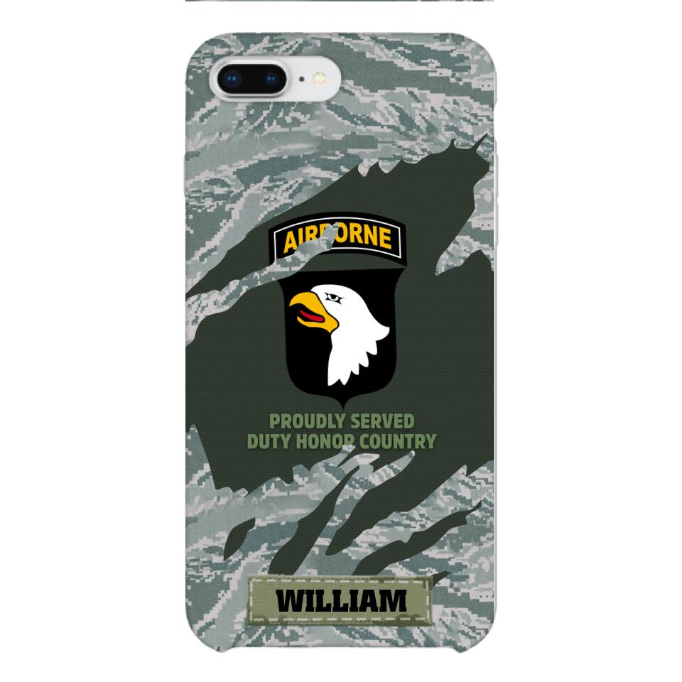 PERSONALIZED U.S VETERAN WITH DIVISION CAMO PHONECASE QTHC1903