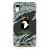 PERSONALIZED U.S VETERAN WITH DIVISION CAMO PHONECASE QTHC1903