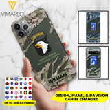 PERSONALIZED U.S VETERAN WITH DIVISION CAMO PHONECASE QTHC1903